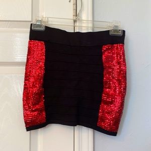 🎓$8/CollegeBlowoutSale!📚-Regularly$13- Forever 21- red sequin mini skirt